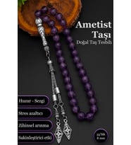 Ametist Tesbih Erkek Doğal Taş Ametist Tesbih 8 mm BT023 (Mor)