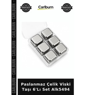 Özel Üretim Bar Aksesuarı İçecek Soğutma Paslanmaz Çelik Viski Taşı 6'Lı Set Alk5494