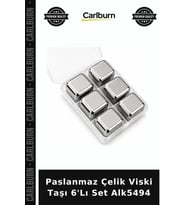 Özel Üretim Bar Aksesuarı İçecek Soğutma Paslanmaz Çelik Viski Taşı 6'Lı Set Alk5494