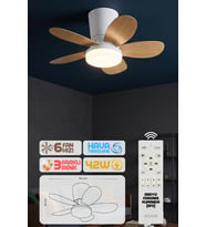 64CM Modern Goes Uzaktan Kumandalı 5 Kanatlı Tavan Vantilatörü ve LED Lamba Işık 42W