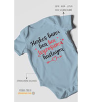 Herkes Bana Ben Teyzeme Hastayım Baskılı Bebek Zıbını – Çıtçıtlı Body 8 Renk  %100 Pamuk Kısa Kol (Bebek Mavisi)