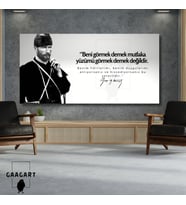 Panoramik Kanvas Makam Panosu Siyah Beyaz Atatürk Beni görmek demek