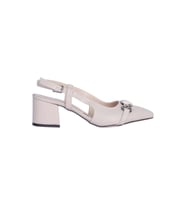 Ayışığı 2812 Krem 5Cm Slingback Cilt Kadın Topuklu Ayakkabı