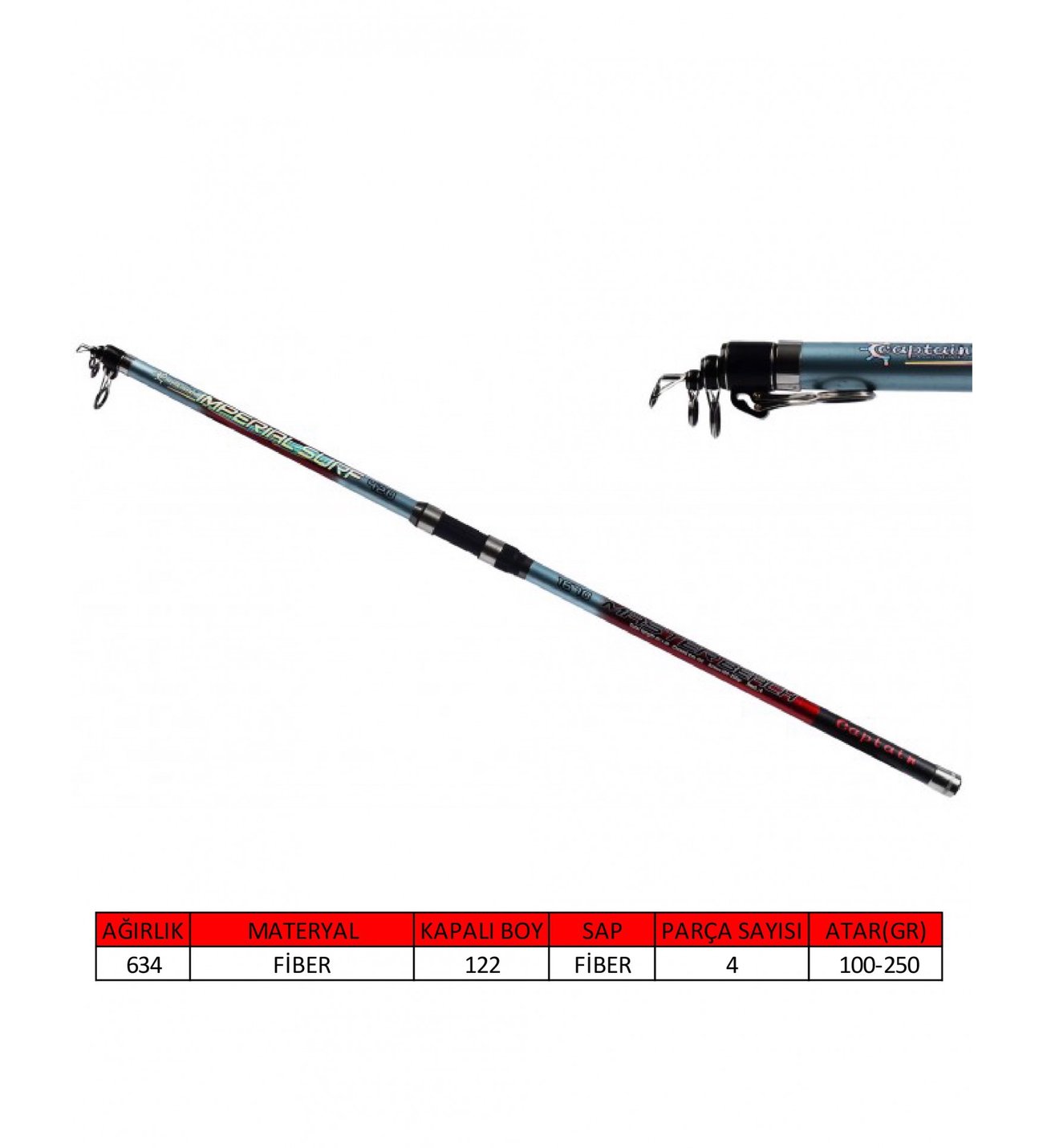 Captain 1670 İmperial Tele Surf Kamış 100-250gr Atar 420 cm