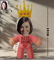 BK Gift Kişiye Özel Best Mom Tasarımlı Kraliçe Bebek Yastık-1, Anneler Günü Hediyesi, Anneye Hediye