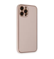 İphone 12 Pro Max Kılıf Co Deri  Kapak - Pudra