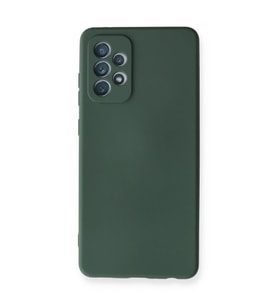 Samsung Galaxy A72 Kılıf Nano içi Kadife Silikon - Koyu Yeşil