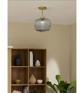 MYLİGHTS RUSTİK  FÜME  PLOFONYER TAVAN  AVİZE 20CM  SPOR TEKLİ AVİZE VİNTAGE  