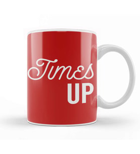 Times Up Caligraphy Font Kupa Bardak Porselen