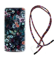 Oppo A5S A15 A16 A54 A55 A73 A74 Kılıf Boyun Asklı Rasta Silikon Great Flowers 1304