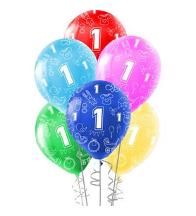 1 Yaş Baskılı Balon – 10 Adet