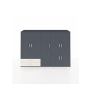 Hyperion Dolap 12 Raflı 2 Çekmeceli 7 Kapaklı 220x44x163 Antrasit-Antrasit/Aytaşı