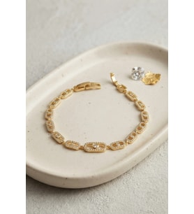 Gold Renk Zirkon Taşlı Messika Model Bileklik