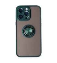 Apple İphone 14 Pro Kılıf Montreal Yüzüklü Silikon Kapak - Yeşil