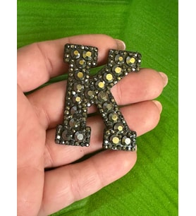 5X4 CM ÜTÜ İLE YAPIŞAN FÜME TAŞLI K HARFİ ARMA