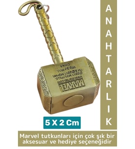 Yüksek Kaliteli Dekoratif Çok Şık Hediyelik Marvel Figürü Oynar Başlıklı Anahtarlık THOR ÇEKİCİ