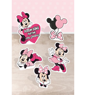 Minnie Mouse Pink Temalı Doğum günü * Ayaklı Pano Seti