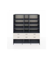Kronos Dolap 12 Raflı 6 Çekmeceli  220x59x243 Antrasit-Antrasit/Aytaşı