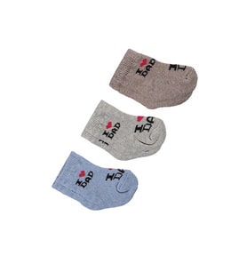 Erkek Bebe Havlu Üçlü Set 1 Ay,6 Ay Çorap (Kavun Çiçeği)