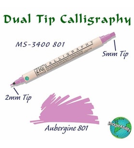 Zig Calligraphy Çift Uçlu Kaligrafi Kalemi 2 mm + 5 mm 801 Aubergine 