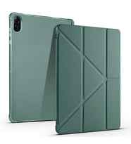Honor Pad X8A Uyumlu Kılıf Zore Tri Folding Kalem Bölmeli Standlı Kılıf (Koyu Yeşil)