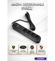 Icon BM-9201 Anahtarlı 3xUSB Çıkışlı 4'lü Akım Korumalı Priz