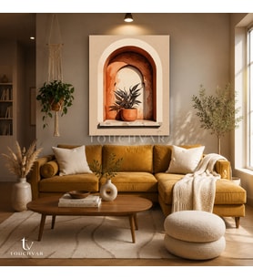 Dikey Kanvas Tablo Saksıda Bitki Minimalist Botanik Tablo Ev Ofis Duvar Dekoru