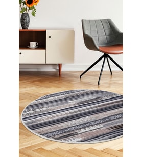 Dijidekor Halı Kahverengi Cool Köln  Yuvarlak Kaymaz Kesme İnce Yolluk Kilim Salon Halısı Modelleri