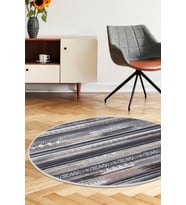 Dijidekor Halı Kahverengi Cool Köln  Yuvarlak Kaymaz Kesme İnce Yolluk Kilim Salon Halısı Modelleri