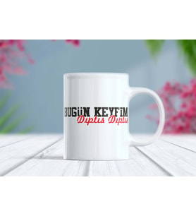 Bugün Keyfim Dıptıs Dıptıs Eğlenceli Mod Kupası (Beyaz)