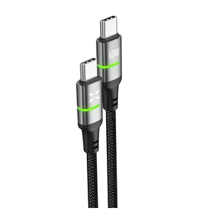 Xenon Smart Type C Hızlı Şarj Kablosu Type-C to Type-C 60W 480 Mpbs 2m PD Örgü Led Göstergeli X6422 (A.Siyah)