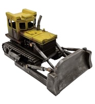 Dekoratif Metal El Yapımı Bulldozer Kepçe İş Makinesi - Endüstriyel İnşaat Hediyesi