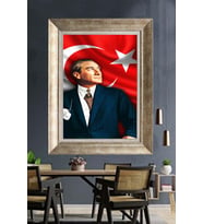 Gümüş Çerçeveli Atatürk Tablo za274