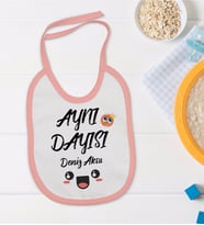 BK Kids Kişiye Özel Pembe Bebek Mama Önlüğü - Model 47