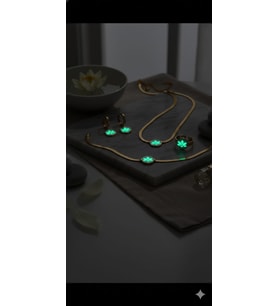 925 Ayar Patentli Gece Fosforu İtalyan Lotus Set.rose.gold.rodaj