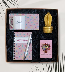 Kişiye Özel Fincan, Defter, Kalem, Biblo, Magnet Hediye Seti 