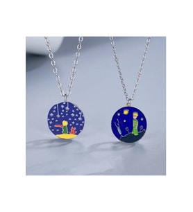 Little Prince Küçük Prens Ve Tilki Best Friends Dostluk Sembolü Çift Kolye