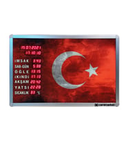 Ezan Okuyan Saat Türk Bayrağı Baskılı