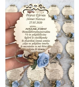 Kişiye Özel Ahşap Sünnet Magnet (Bej)