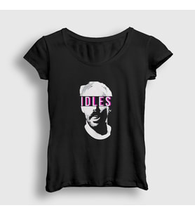 Presmono Kadın Siyah Joe Talbot Müzik Idles T-Shirt 509757tt