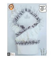 DANTELLİ BEBEK BATTANİYESİ %100 PAMUKLU DOĞAL ORGANİK UYKU KUNDAĞI HEDİYELİK YENİDOĞAN MEVLÜTLÜK KND45525