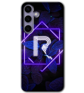Galaxy S24 Plus Kılıf HD Desen Baskılı Kılıf - Dark Neon Yaprak R Harfi
