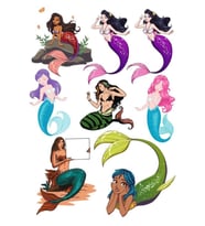 Deniz Kızı Sticker Set-1 9 Parça Telefon, Tablet, Defter, Laptop Sticker
