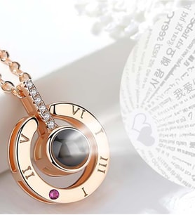 100 Dilde Seni Seviyorum Rose Renk Kolye