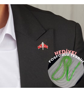 Gümüş 925 Ayar Üç Hilal Türk Bayrağı Yaka Rozeti