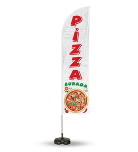 Reklam Ediyoruz Yelken Bayrak Pizza Temalı