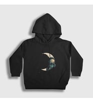Presmono Unisex Çocuk Siyah Hide And Seek Astronaut Space Astronot Uzay Kapüşonlu Sweatshirt 282452tt