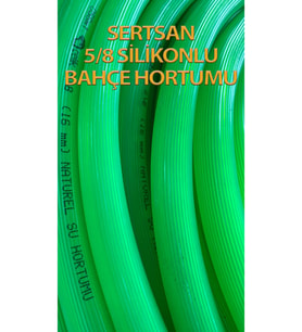 Silikonlu Bahçe Hortumu 5/8 Yeşil Renk 15 Metre