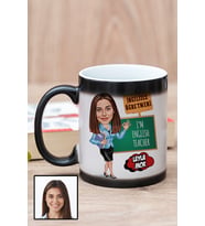 Kadın İngilizce Öğretmenine Hediye Karikatürlü Sihirli Kupa Bardak