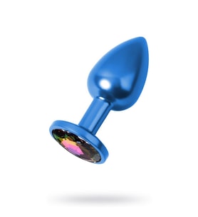 Metal Rainbow Taşlı Mavi  Plug Orta Boy